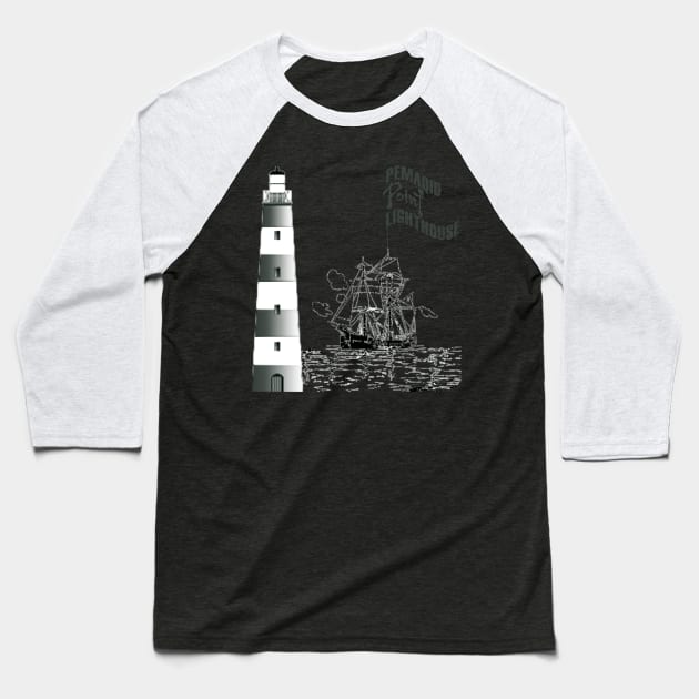 Pemaquid point lighthouse Baseball T-Shirt by TeeText